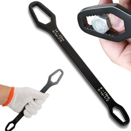 Haikole Universal Wrench Universal Adjustable Double-ended Wrench,8mm-22mm Self-Tightening lazy Wrench Repair Tools for Outdoor Riding Home Car Repair Tools, Chrome Vanadium Steel