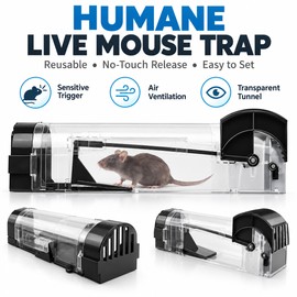 Reusable Mouse Trap for Home Pest Control – Self-Locking Plastic Design for Indoor, Outdoor & Garden Use