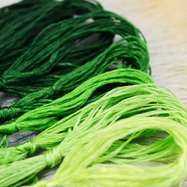 Leliafleury 8Pcs Green Embroidery Threads Cross Stitch Floss Polyester Sewing Thread for DIY Knitting Embroidery Projects