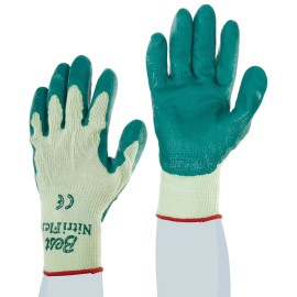 Showa 12- NITRILE GRIP PALM COATED GARDENING LANDSCAPING PROTECTIVE WORK GLOVES LARGE
