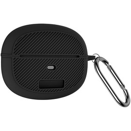 Geiomoo Silicone Case for Baseus Bowie MC1, Soft Flexible Scratch Resistant Cover with Carabiner (Black)