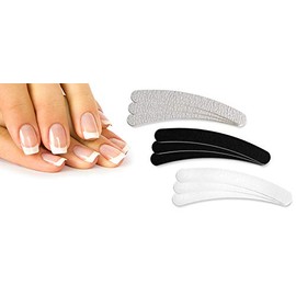 PROFICO 25 x Curved Nail File | Grit 100/180 | Premium Quality Nail File Set for Gel Nails Natural Nails (Black)