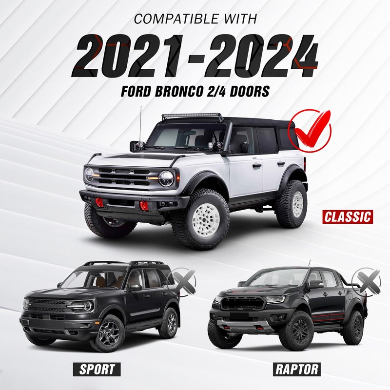 YZONA for Ford Bronco Front Skid Plate Steel Bumper Cover