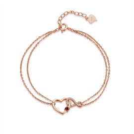 immobird Women's Bracelet 925 Sterling Silver Inifinity Bracelet Waterproof Infinity Heart Bracelets with Zirconia Adjustable Bracelet Gifts for Women Girls Girlfriend Mum, Sterling Silver, Cubic