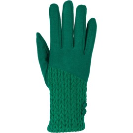 styleBREAKER 09010041 Women's Touchscreen Gloves Plain with Cable Knit and Buttons Warm Finger Gloves Winter, Green