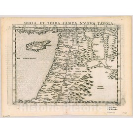 Historic Pictoric Map : Holy Land Maps #10, Soria et Terra Santa nvova tavola., Antique Vintage Reproduction : 24in x 18in