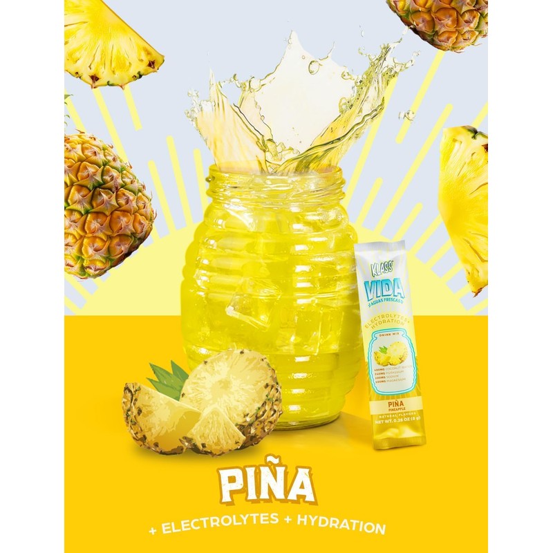 KLASS VIDA Electrolyte Drink Mix – Pineapple Agua Fresca Flavor
