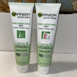 Garnier Green Labs Canna-B Pore Perfecting 3-In-1 Cleanser Exfoliator Mask 4.4oz