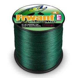 Frwanf Braided Fishing Line, Color Never Fade, 100m-2000m, 6-300Lb, Super Strong PE Fishing Line, Abrasion Resistant, No Stretching, Moss Green