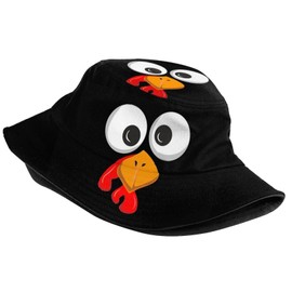 Kicoyuaz Thanksgiving Turkey Bucket Hat for Men Women, Fashion Unisex Print Funny Bucket Hat