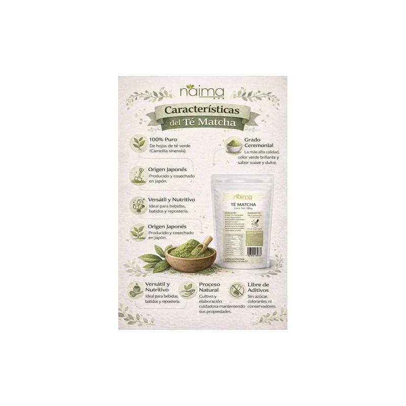 Té verde matcha en polvo 100 g 100 puro y