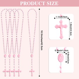 NCPLYGOU 100 Pcs Plastic Rosary Bulk, 17 Inch Plastic Rosary, Church Prayer Plastic Rosary Beads Catholic Necklace Easter Gifts