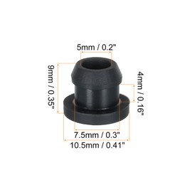QUARKZMAN Pack of 30 Snap Rubber Grommet Plug Mount Diameter 7.5 mm ID 5 mm Seal Anti-Scratch for Electrical Box Cable Pipe Black