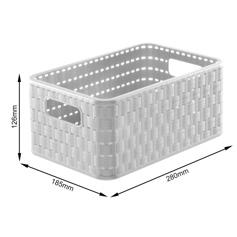 Rotho Country Rattan Effect Storage Box, 6 Litres, Plastic (Polypropylene),