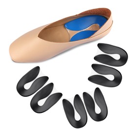 U-Shaped Heel Pad Gel Soft Sports Shock Absorbing Half Size Insoles Heel Non-Slip Self-Adhesive Heel Pads 3 Pairs L