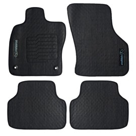 ecoMats All Weather Floor Mats Custom Fit for 2019 to 2025 Volkswagen Jetta with Safety Locks, Front and Rear Set, Odorless