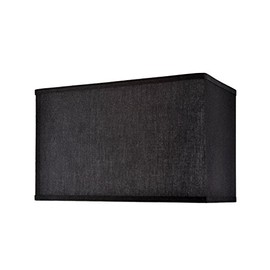 Aspen Creative 36001 Transitional Rectangle Hardback Shape Spider Construction Lamp Shade in Black, 16"Â wide, Top:(8" + 16") Bottom:(8 + 16")Â  x Height: 10"