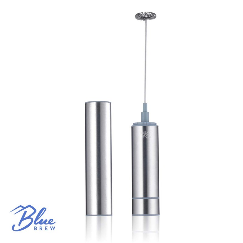Blue Brew BB1006 Stainless Steel Electric Milk Frother, Handheld Foam