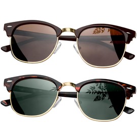 KANASTAL Semi Rimless Sunglasses Men Women Polarized Half Frame Sun Glasses UV400 Protection Classic Vintage Design Browline Shades