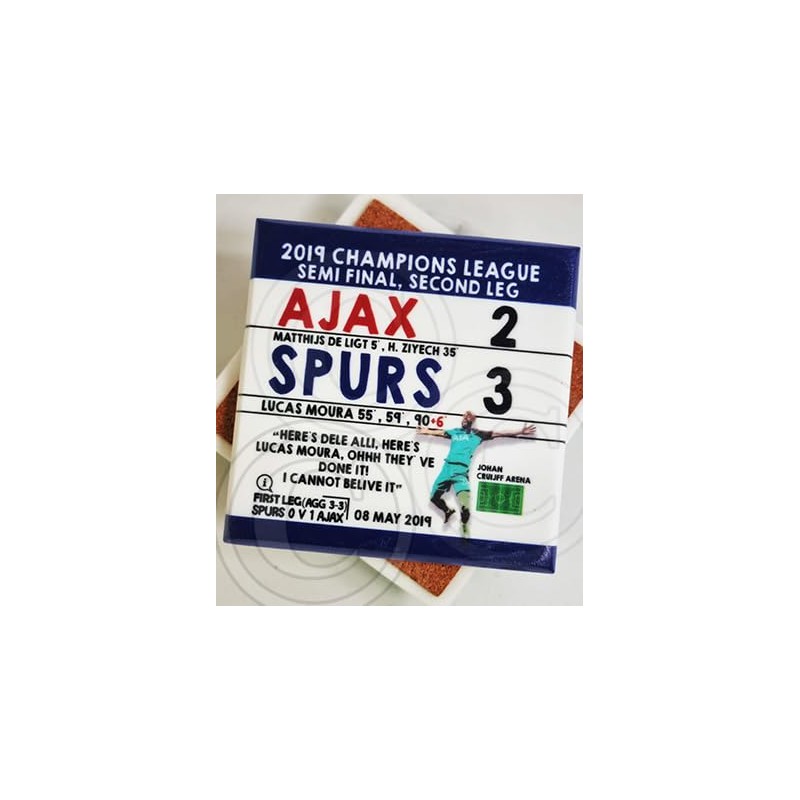 SPURS 3-2 Ajax, Tottenham Champions League Semi Final Marble Coaster,Retro,