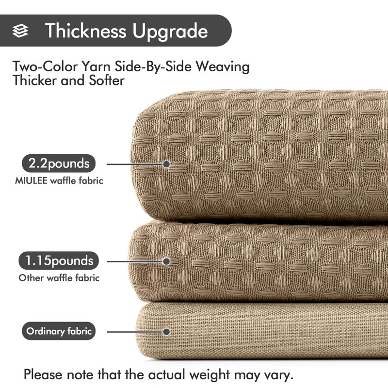 MIULEE Extra Long Waffle Weave Shower Bath Curtain 84 Inch