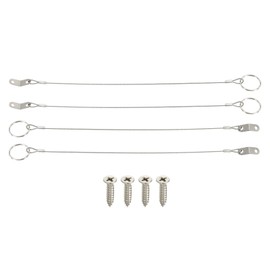 sourcing map Lanyard Cable Safety Tether Wire 12 Inch 316 Stainless Steel Quick Release Pin Lanyard for Loss Prevention One Loop with Quick Release Ring (Silver, Pack of 4)