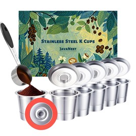 JavaNest 6 Pack Reusable K Cups for Keurig 2.0 & 1.0, Stainless Steel Reusable Coffee Pods for Keurig, Reusable Pods, Refillable Coffee Filter with Scoop & 6 Extra Seals (6 * new for Keurig 2.0 & 1.0)