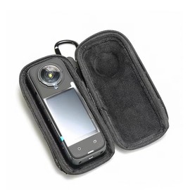 GEEMEE Portable Storage Case for Insta360 X5, Travel Case, Waterproof, Shockproof, Compact, Fabric Texture Storage Bag, Hard Protective Case - Black