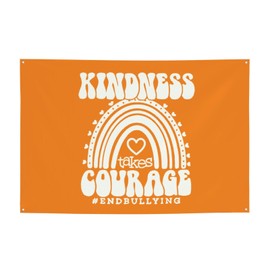 Unity Day - Peace Love Unity Anti Bullying Orange Banner Flag Background for Holiday Party Supplies Home Decoration 47x71in