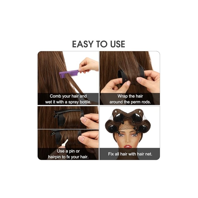 WILLBOND 141 Pieces Hair Rollers Set Include 60 Pcs Plastic