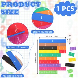 Sayglossy Jumbo Magnetic Fraction Tiles 16 Inch for Rainbow Teacher Math Manipulatives for Learning Large Education Visuals Fraction Games Supplies