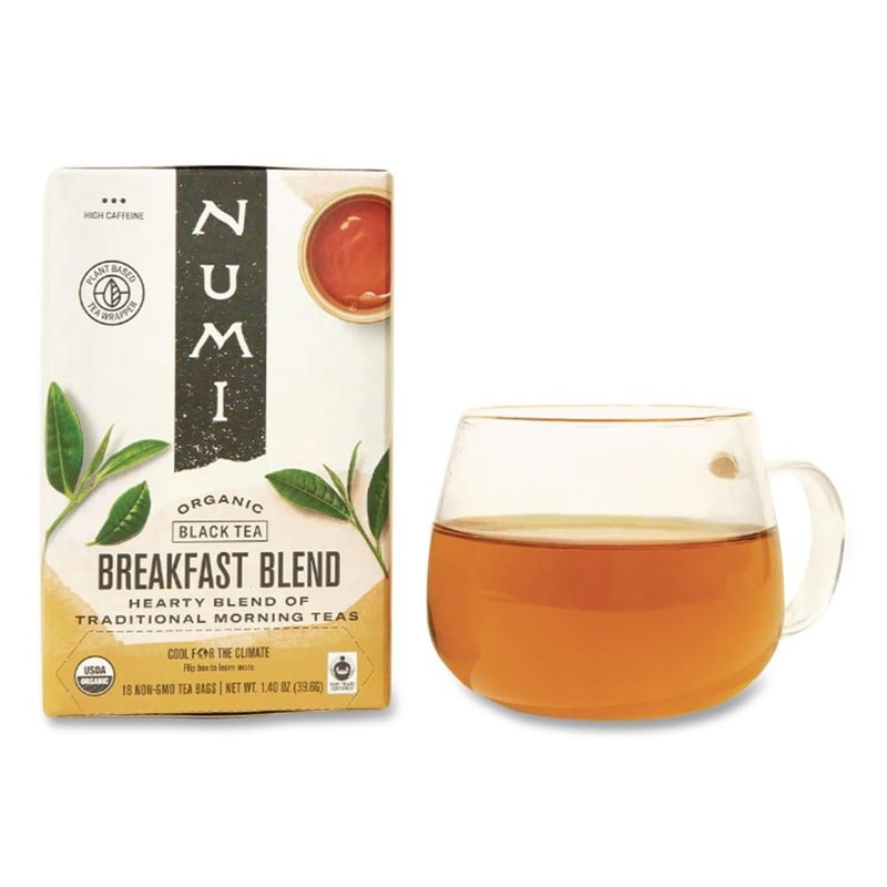 Numi 10220 Organic Teas and Teasans, 1.4oz, Breakfast Blend, 18/Box