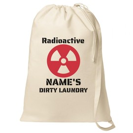Custom Name Funny Radioactive Dirty Laundry Bag: Canvas Laundry Bag