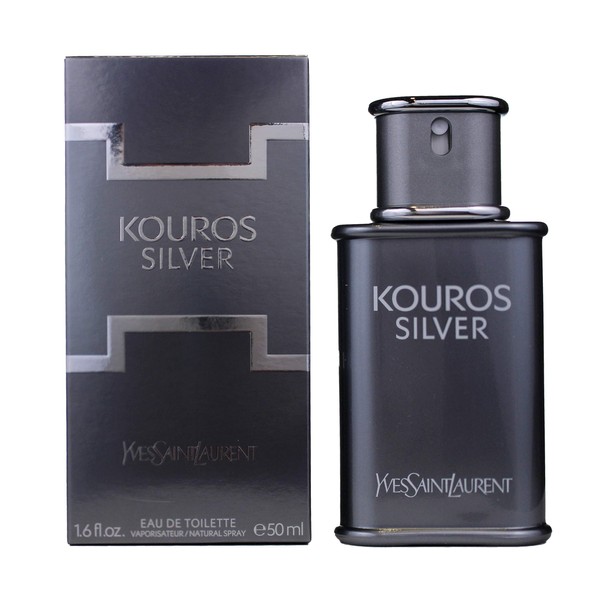 Yves Saint Laurent Kouros Silver Eau de Toilette Spray for Men, 1.6 Ounce