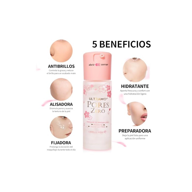 ULTRAMO Primer de Maquillaje, Prebase de Maquillaje en Gel 40ml