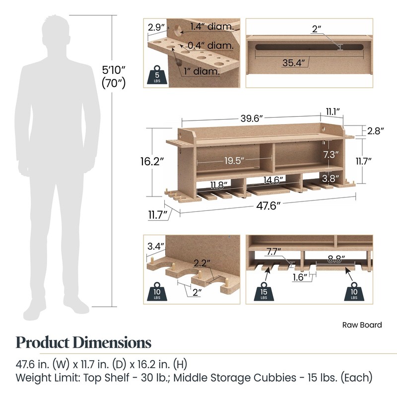 SystemBuild Evolution Benford 48" Extra Wide Wall Mount Tool Organizer,