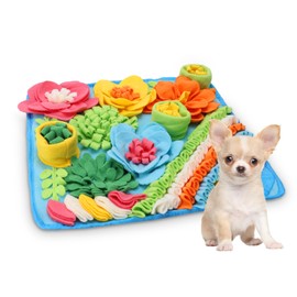 AMIR Snuffle Mat for Dogs, Pet Treats Feeding Mat, Interactive Foraging Puzzle Blanket with Anti-Slip Botton, 15.4 x 15.4 in, Felt Wool Dog Feeding Mats for Slow Feed, Relieve Anxiety