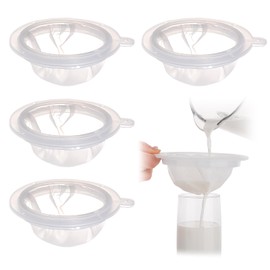 Santiccipa 4 Pcs 200 Mesh Reusable Nylon Mesh Strainer Bag for Milk, Cheese, and Cooking, Fine Plastic Sieve, Ideal Kitchen Colander Tool
