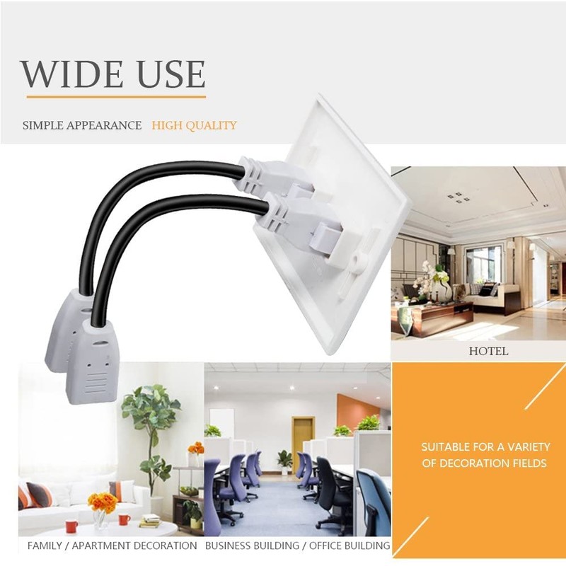 MXTECHNIC Single Port 4K HDMI Wall Plate Outlet Cover with