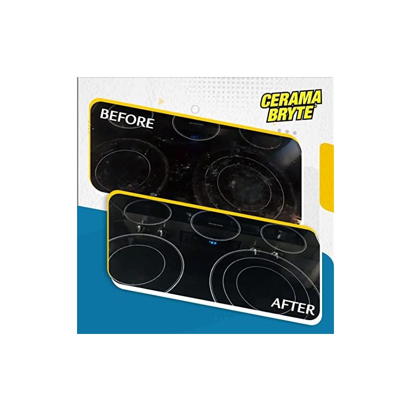 Cerama Bryte Glass Cooktop and Stove Top Cleaner Combo Kit