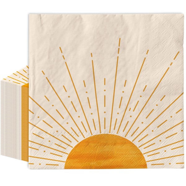 Whaline 80 servilletas de papel bohemias para fiesta de cumpleaños,