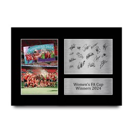 HWC Trading A4 Womens 2024 FA Cup Winners Gifts Printed Signed Autograph Picture for Womens Football Fans and Supporters - A4