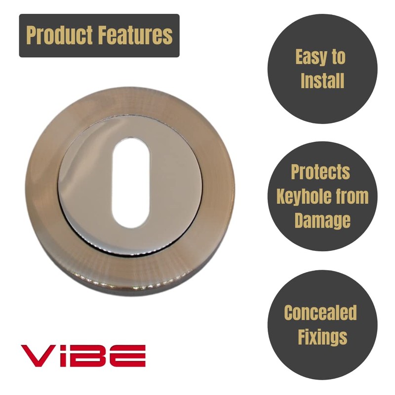 VIBE Keyhole Escutcheon on Chrome Plated/Satin Chrome Plated Keyhole Cover