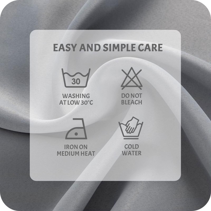 MRTREES Kitchen Waterproof Windows Curtains with Rod Pocket, Short Grey