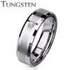 Paula & Fritz® Women's Tungsten Carbide Ring Brushed Centre Clear