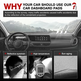 Autorder - Tapete para salpicadero para Kia Seltos 2024 2025 2026, accesorios para salpicadero, tapete de franela para salpicadero, protector de rayos UV