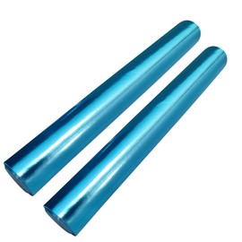 HYANG 2 Rolls Matte Metal PU Faux Leather Roll: 30cm x 135cm Fabric PU for Bags, Bows, Earrings DIY Crafts (Sky Blue)