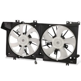 Auto Dynasty SU3115132 Factory Style Dual Radiator Cooling Fan Assembly Compatible with Subaru Legacy Outback 2.5L 2015-2019, 12V, Black