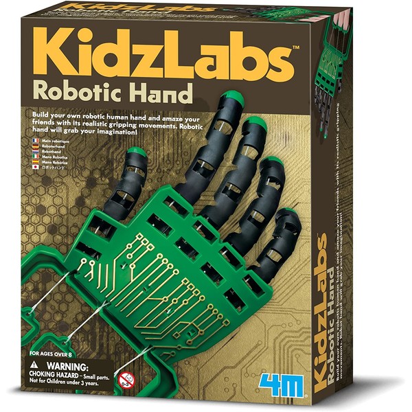 4M Kidzlabs Robotic Hand Kit - DIY Mechanical Robot Science - STEM Toys Educational Gift for Kids & Teens, Girls & Boys, Multi (3774)