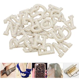 ZAWELIYO 26 Piezas Estilo Alfabeto Perlas de Imitación Diamantes de Imitación Elegantes Parches de Letras para Planchar para Sombreros Mochilas Camisas